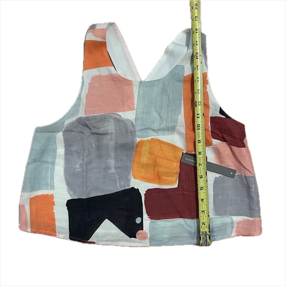 Aria Mosaic Linen Skirt Racerback Colorful Set (Moglea for Anthropologie) - Picture 10 of 11